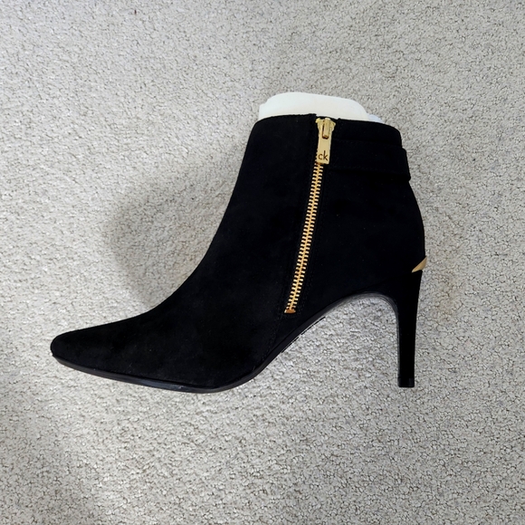 Calvin Klein Black Suede Ankle Boots NWT - Picture 1 of 6